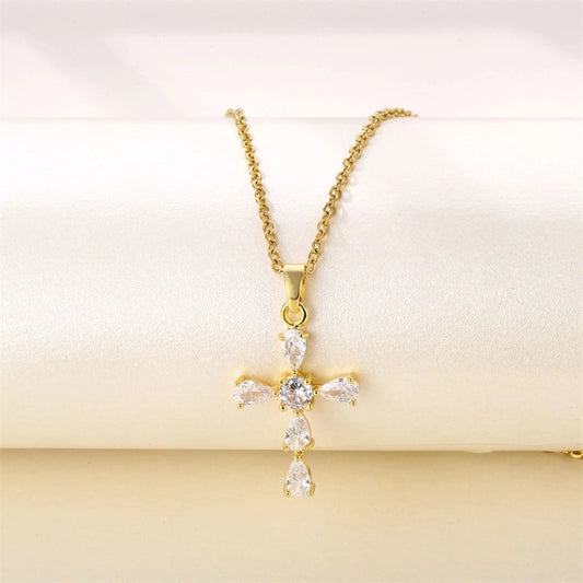 collier croix dorée
